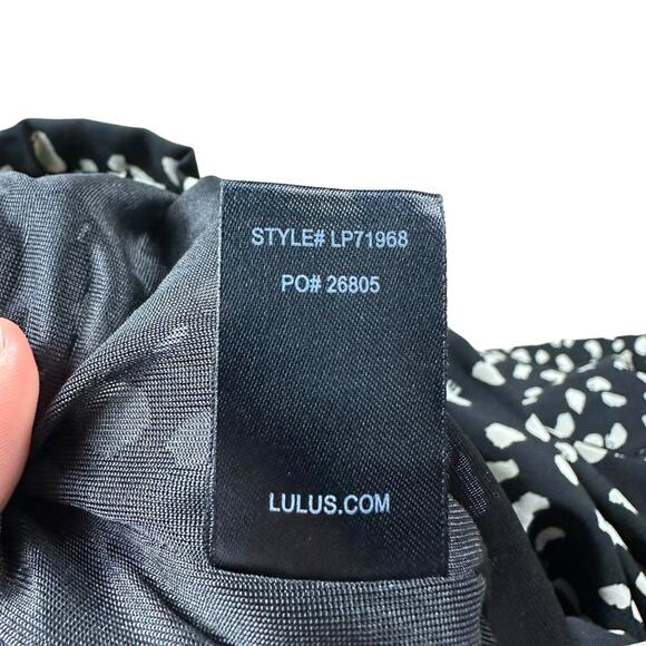 LULUS Black White Dotted Patterned Paperbag Pants Women's Size Small Flowy Boho - Picture 4 of 7